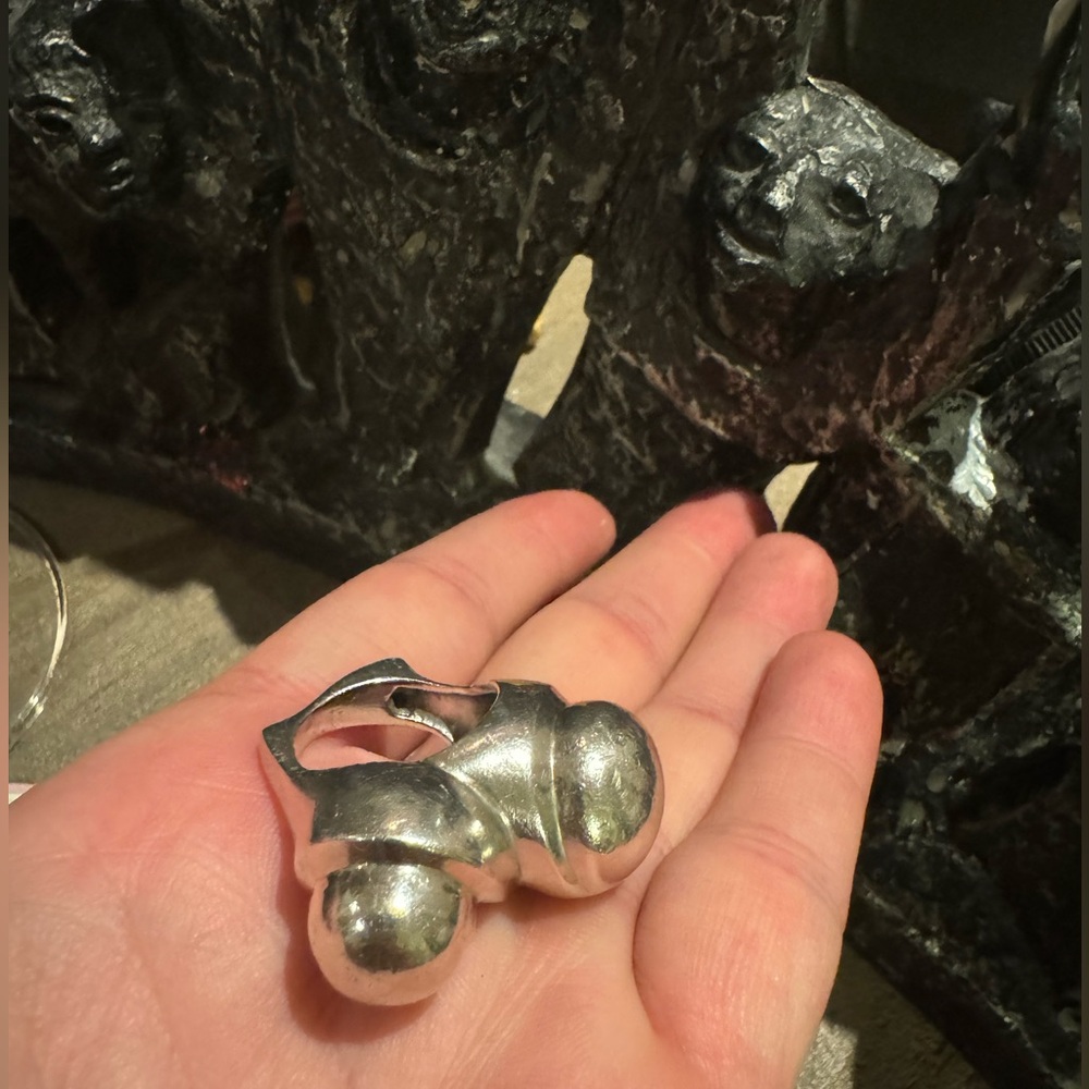 Vintage Modernest  HOLMAN  Sterling SIlver Unique Design Sz 6.75 Ring 19.1g